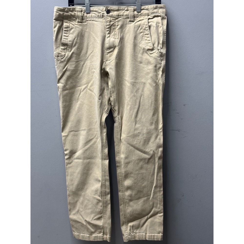 Mountain Khakis Teton Slim Fit Pants Mens 34x28 Tan Cotton Chinos Gropcore